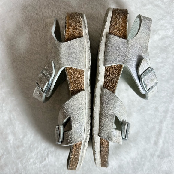 Birkenstock Kids Iridescent Silver Adjustable Strap Sandals Size 32 EU/1-1.5 US - Picture 6 of 12